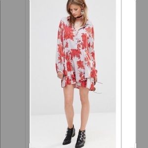 Free people shake it sand comb shirt dress Small